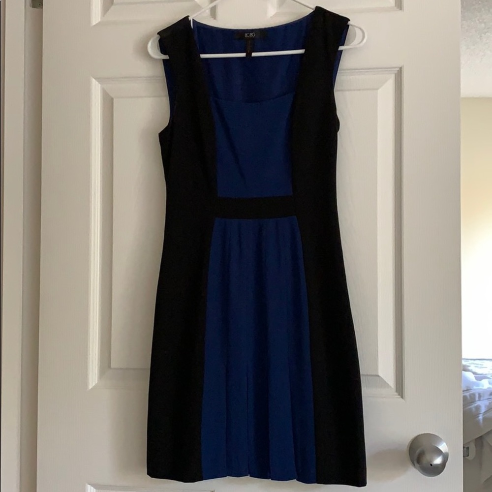 BCBG Paris Black and blue cocktail dress